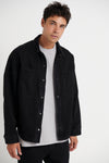 Drop Shoulder Denim Shirt Black