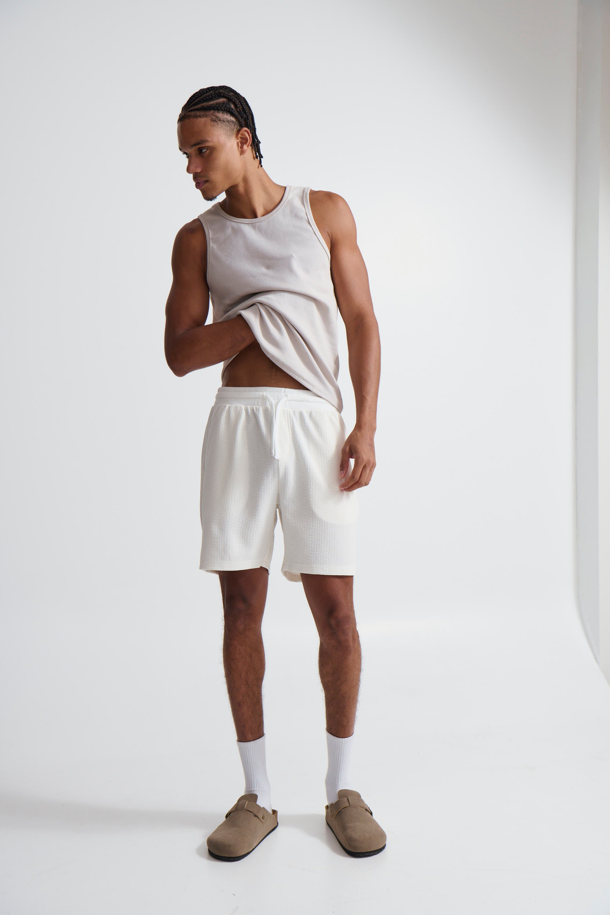 Lucas Short Soft Texture White