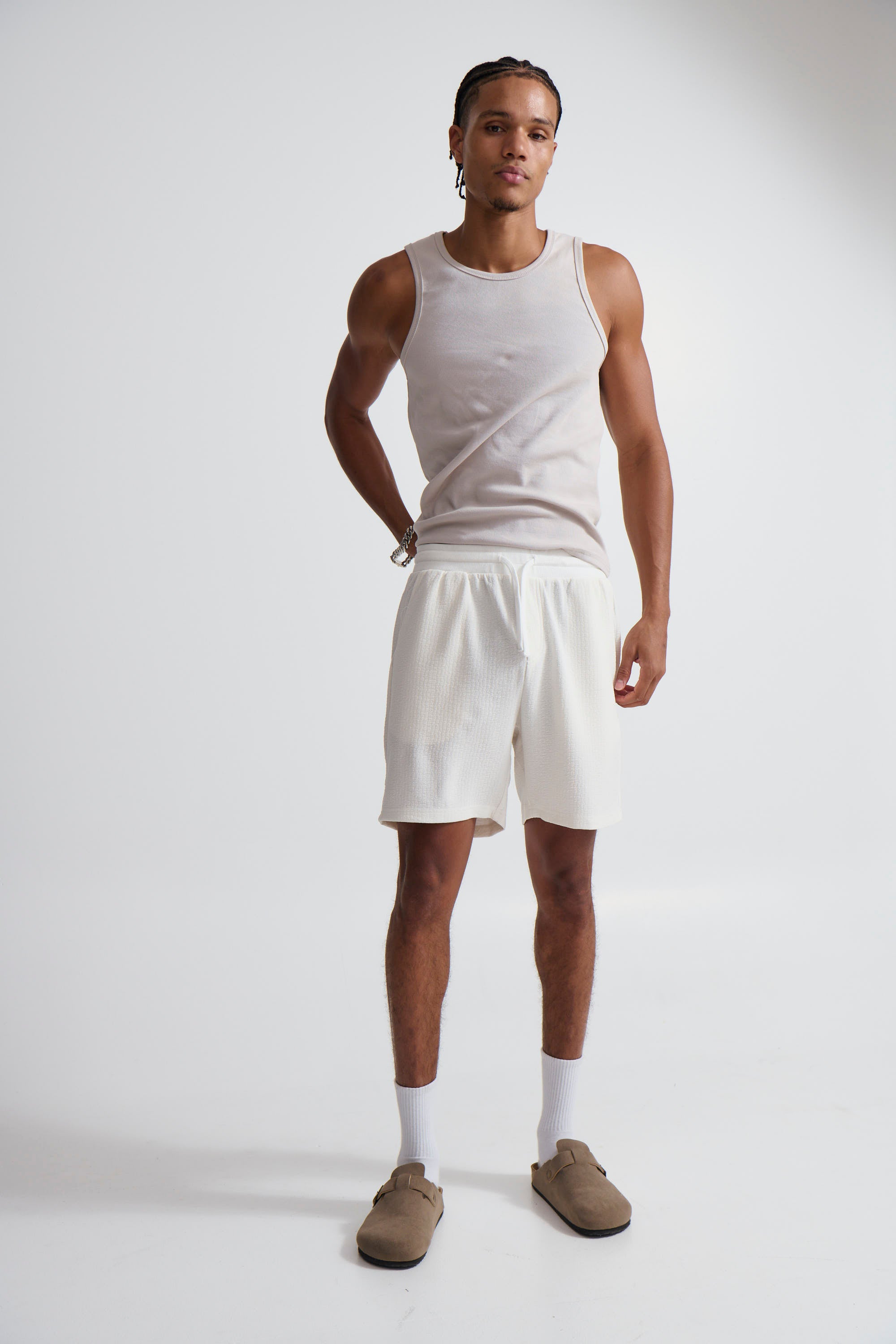 Lucas Short Soft Texture White
