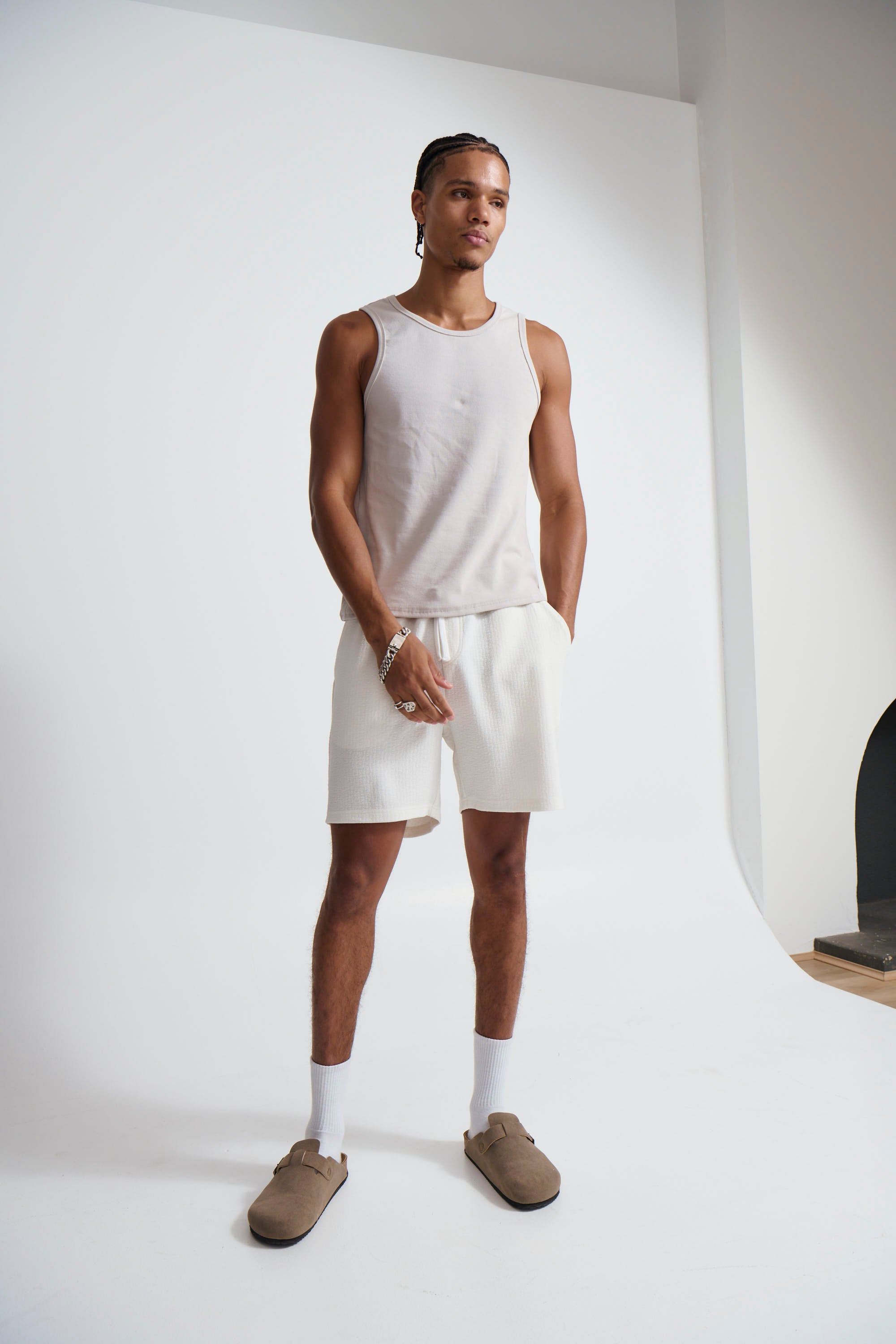 Lucas Short Soft Texture White