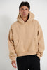 Roman Cropped Drop Hoodie Stone