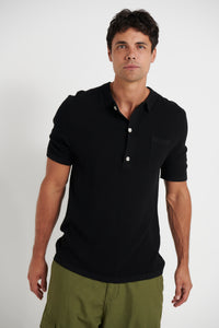 NTH Knitted Polo Black - FINAL SALE