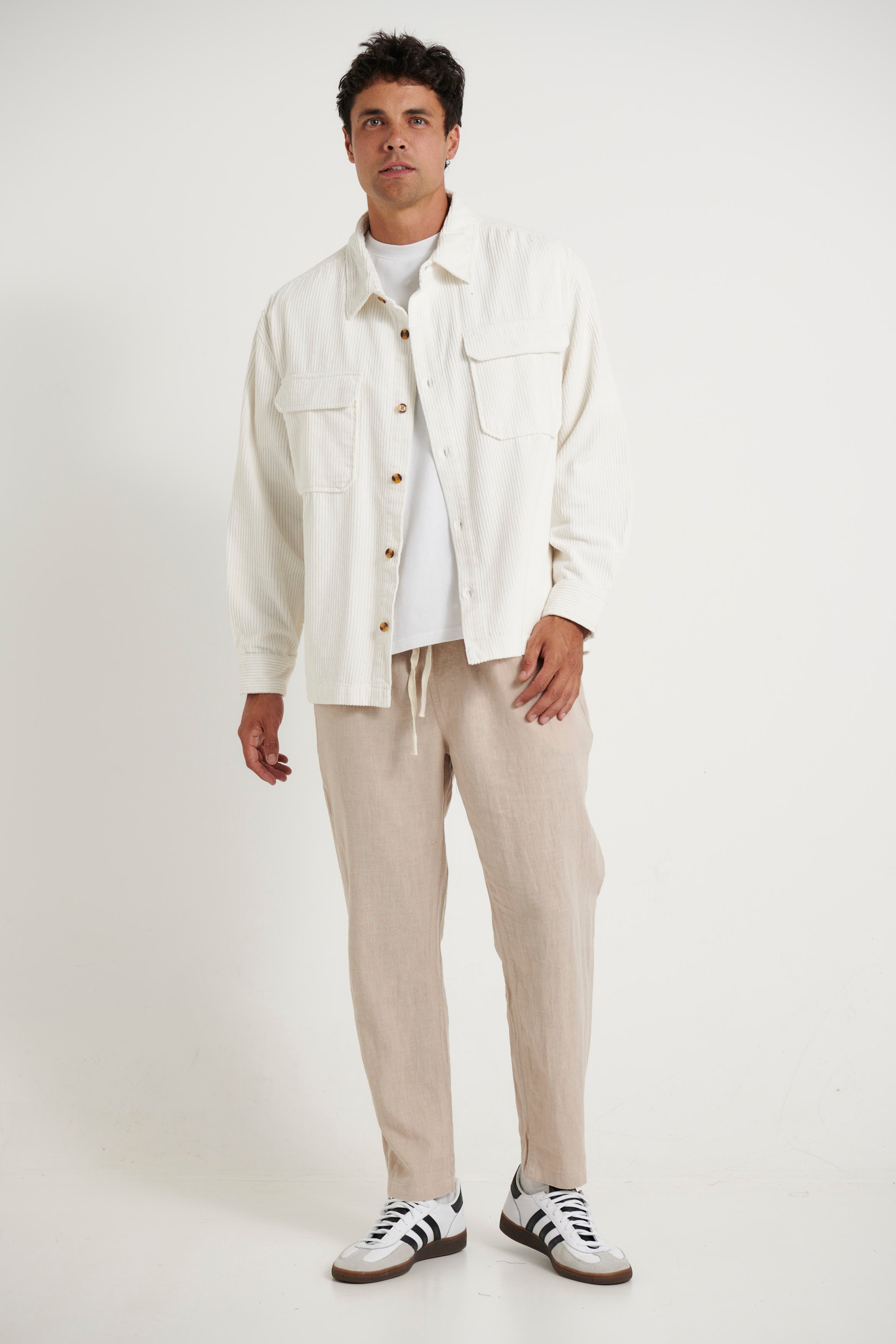 Dion Cord Overshirt Ivory
