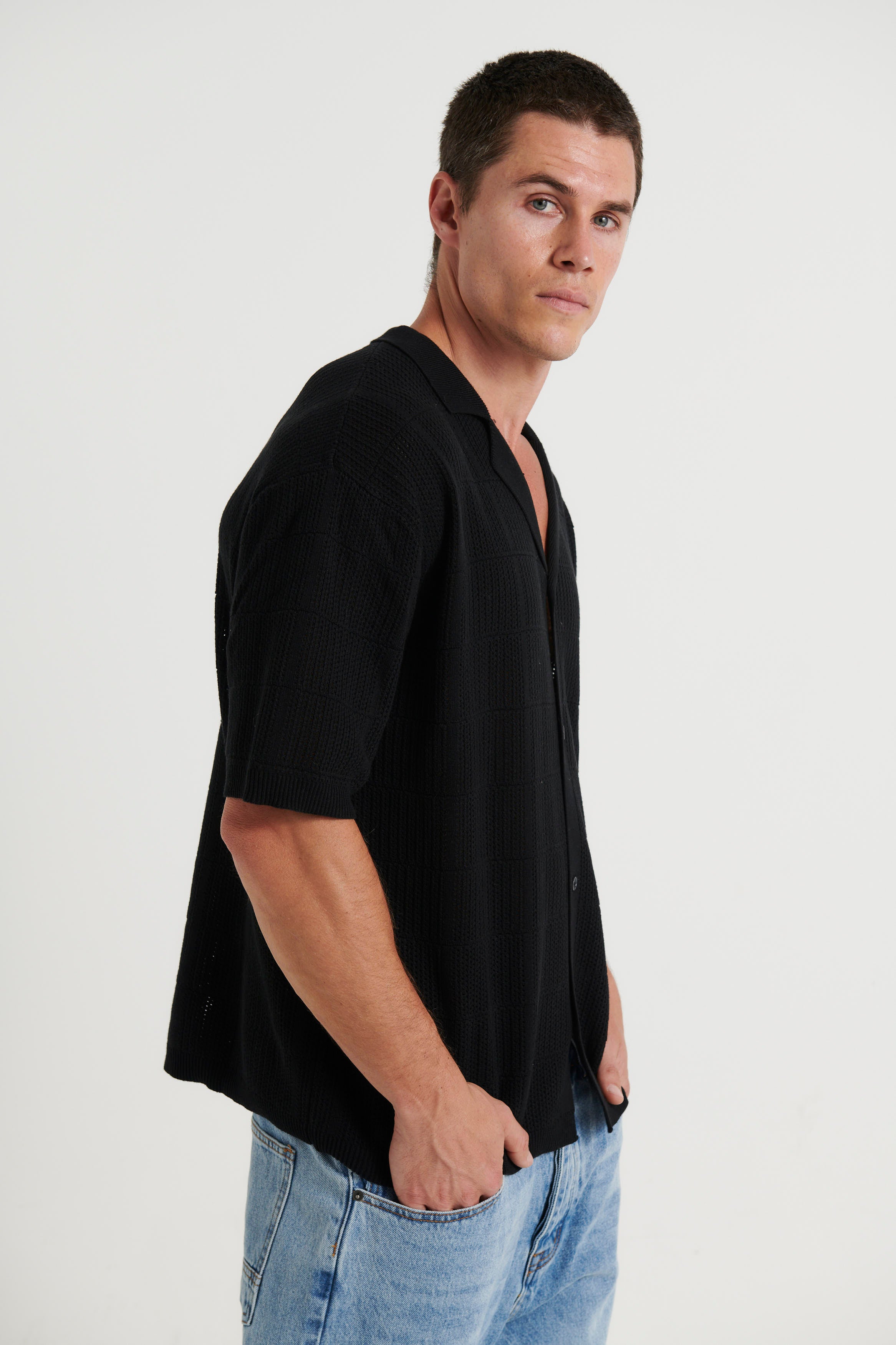 Matty Knitted Shirt Black