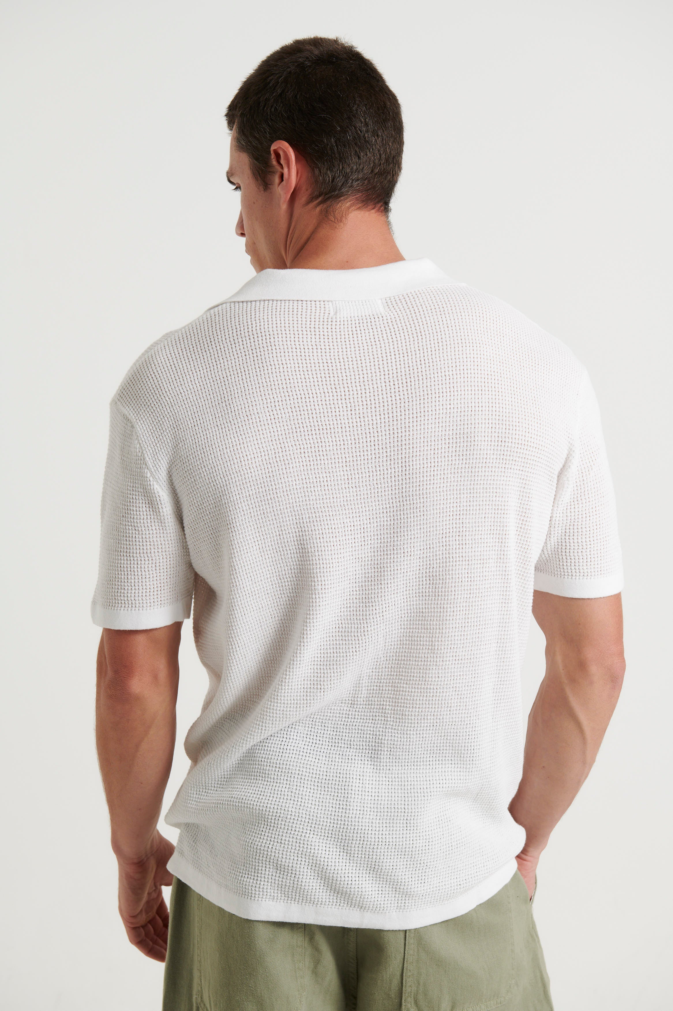 NTH Open Neck Polo White - FINAL SALE