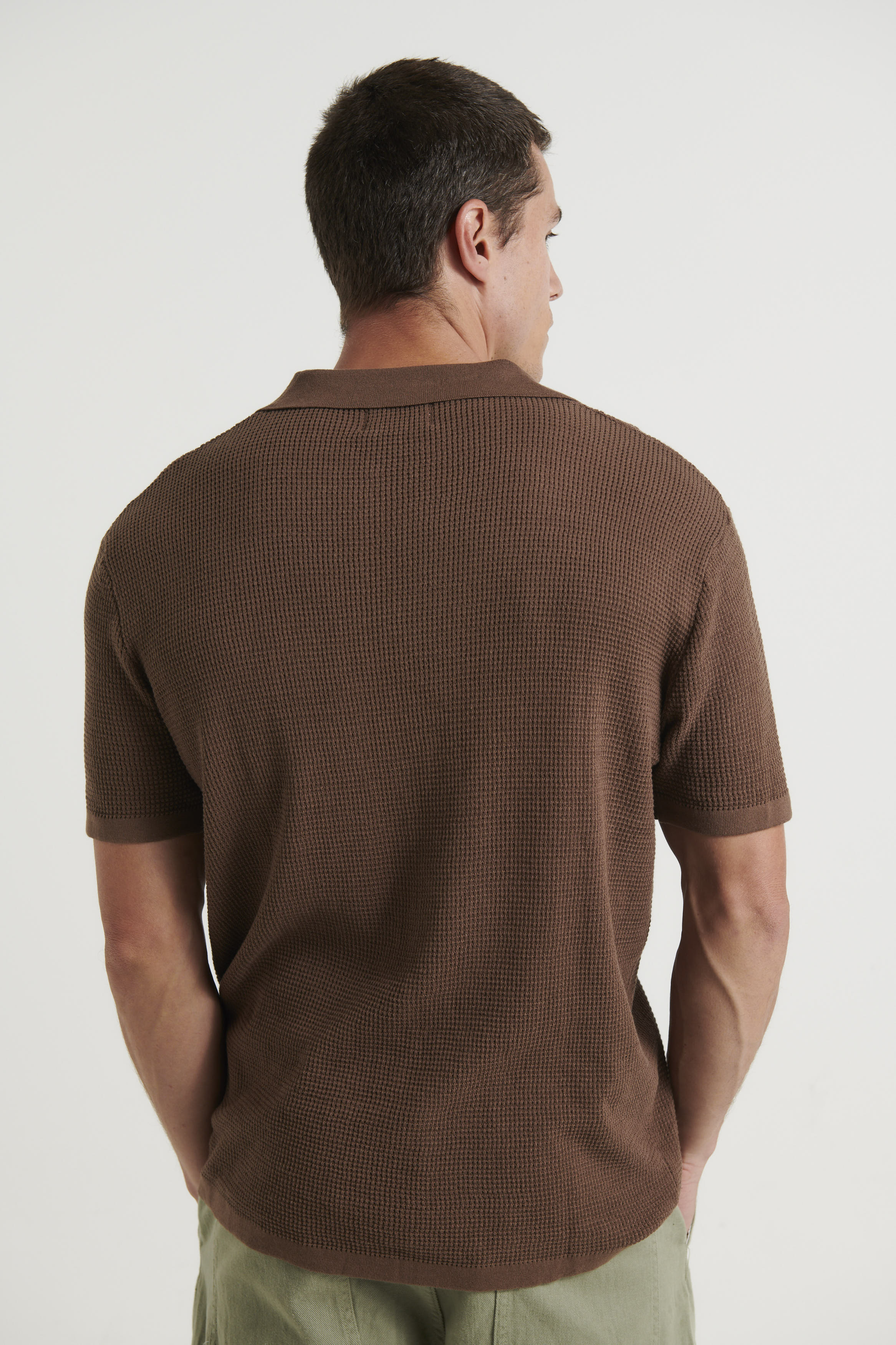 NTH Open Neck Polo Choc