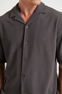 Raf Cropped Shirt Ribbed Dark Grey