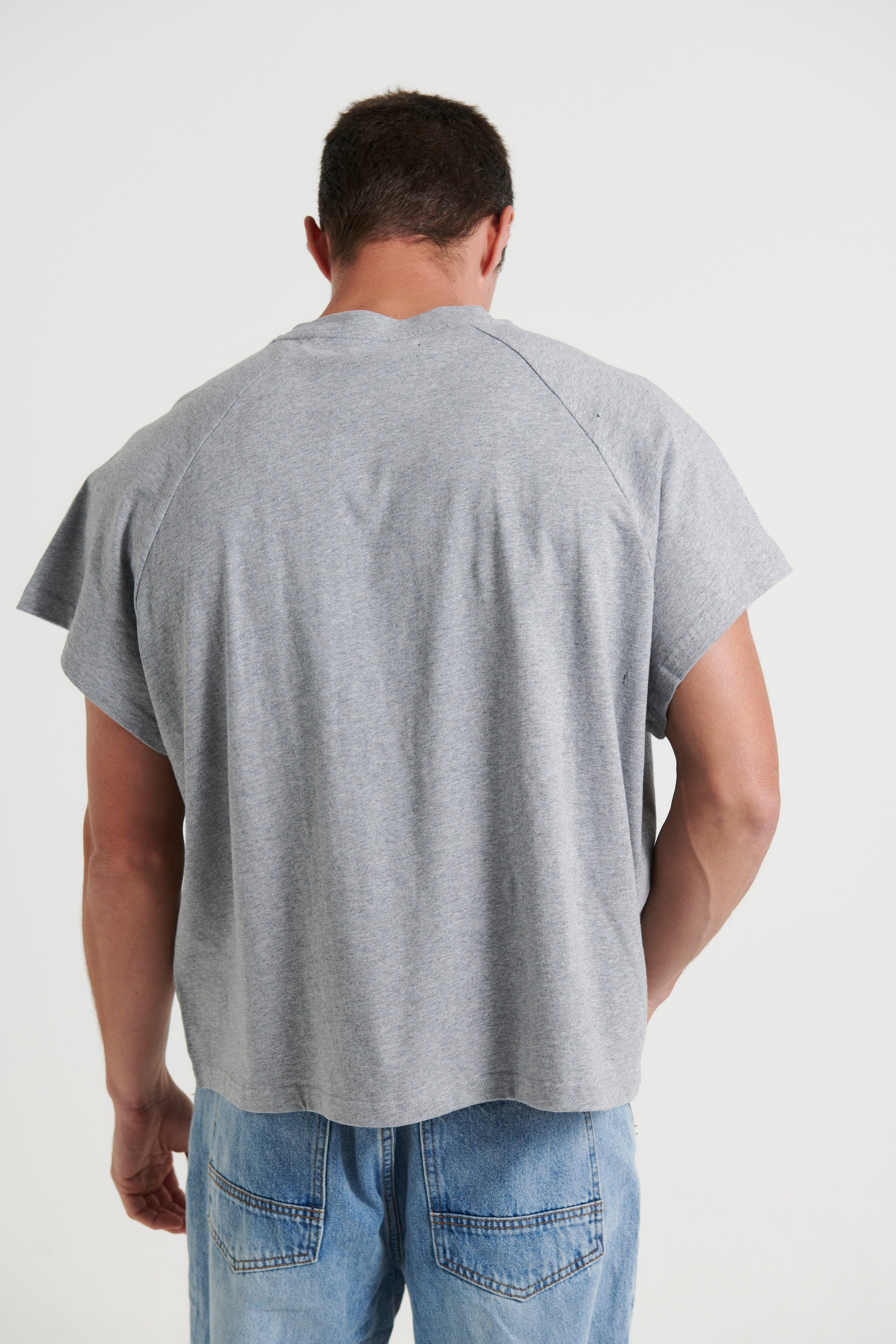 Raglan Crop Box Tank Grey