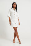 Kaneisha Denim Dress White