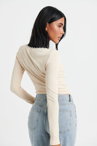 Arna Ribbed Top Sand