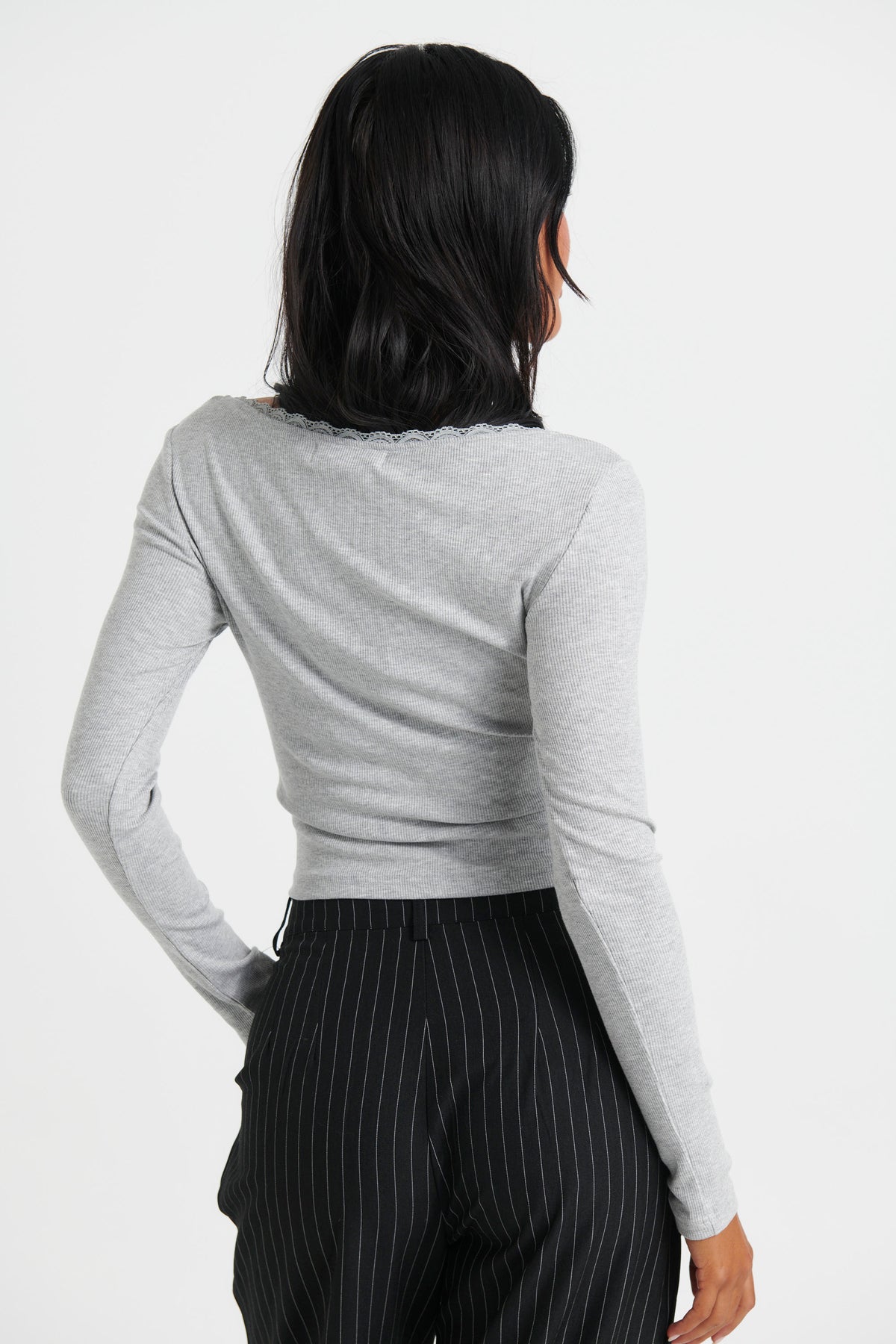 Arna Ribbed Top Grey