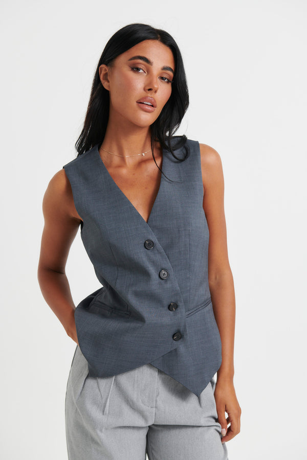 Alissa Vest Charcoal - FINAL SALE