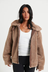 Unisex Travis Sherpa Jacket Tan