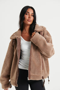 Unisex Travis Sherpa Jacket Tan