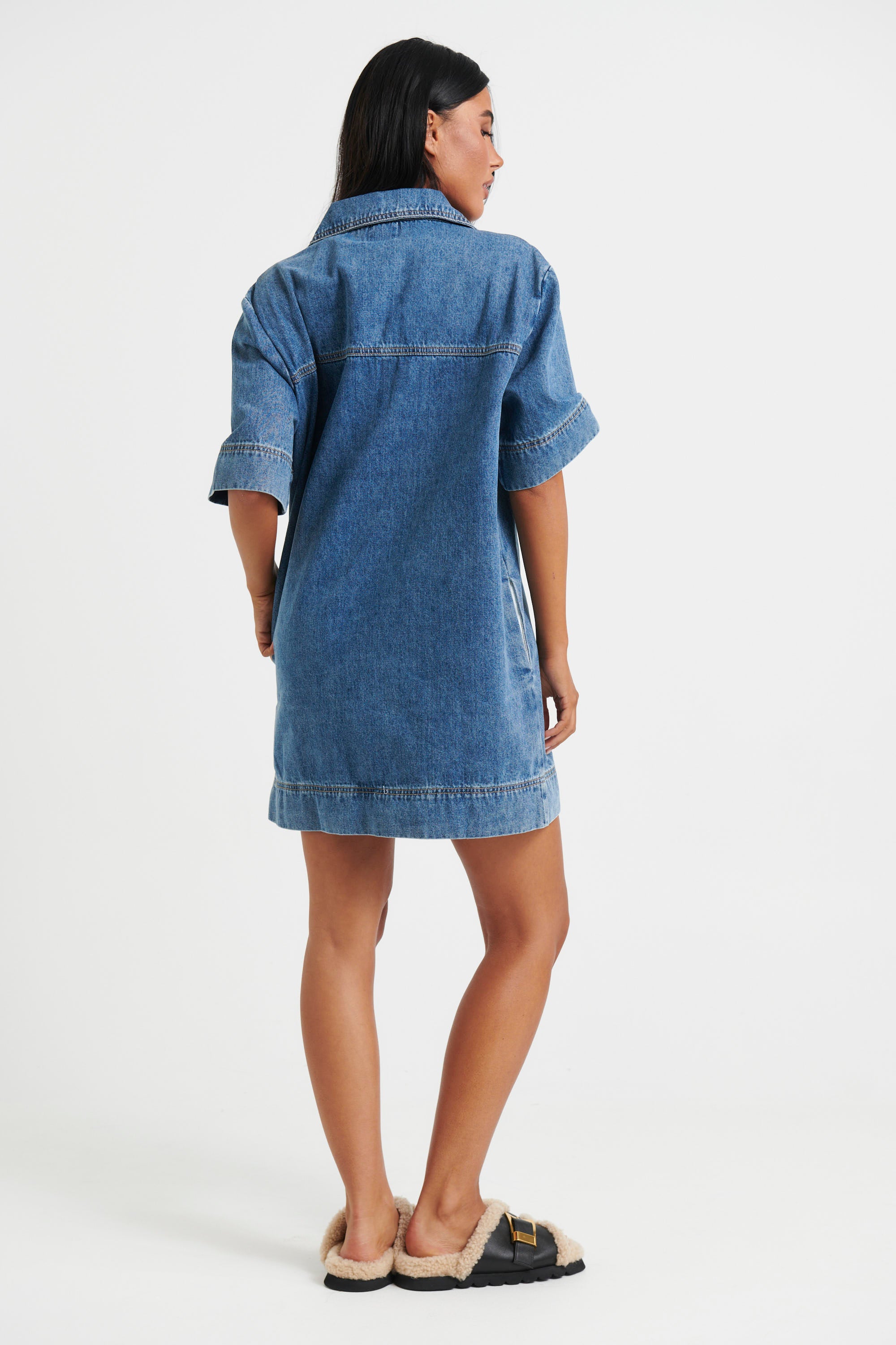 Rhythm Mini Denim Dress Indigo