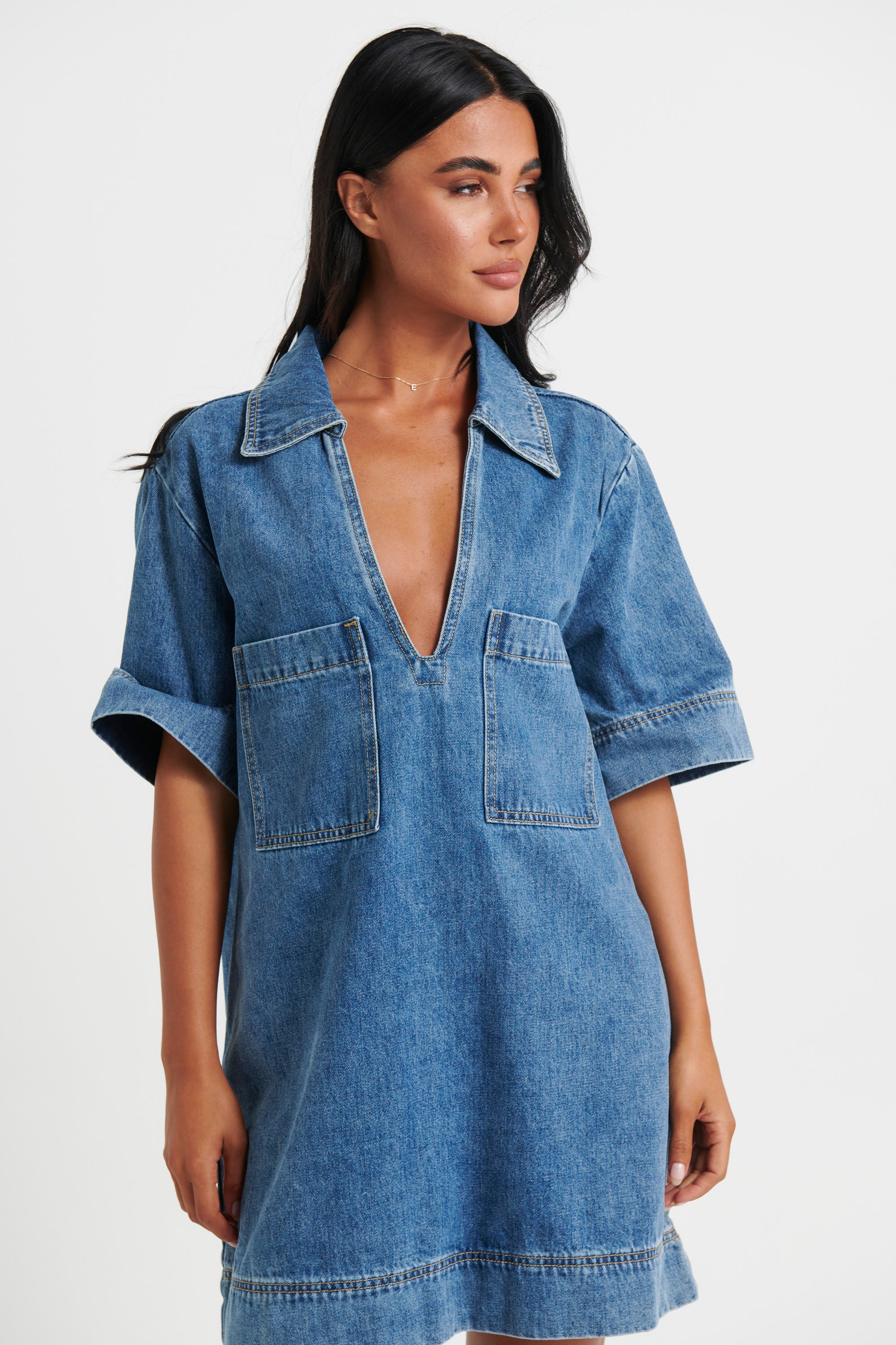 Rhythm Mini Denim Dress Indigo