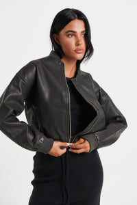 Addison Bomber Jacket Washed Black