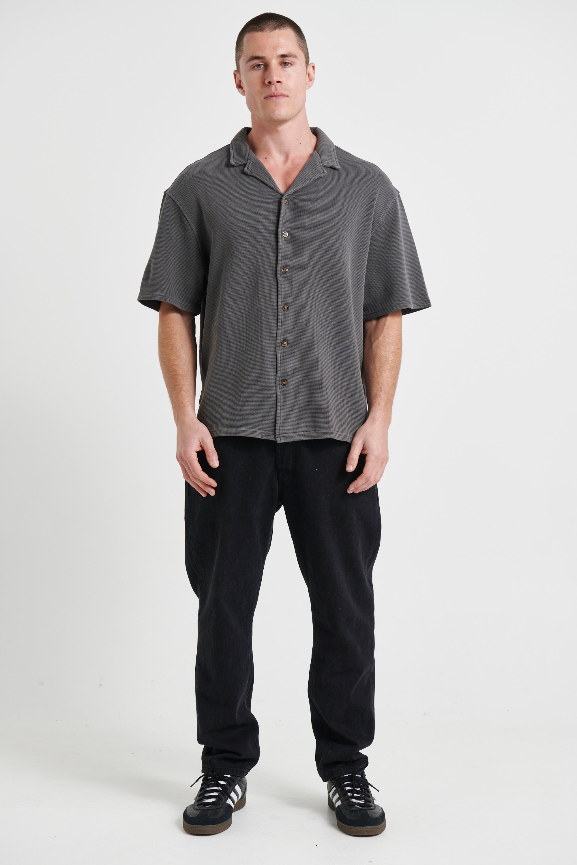 NTH Waffle Shirt Charcoal