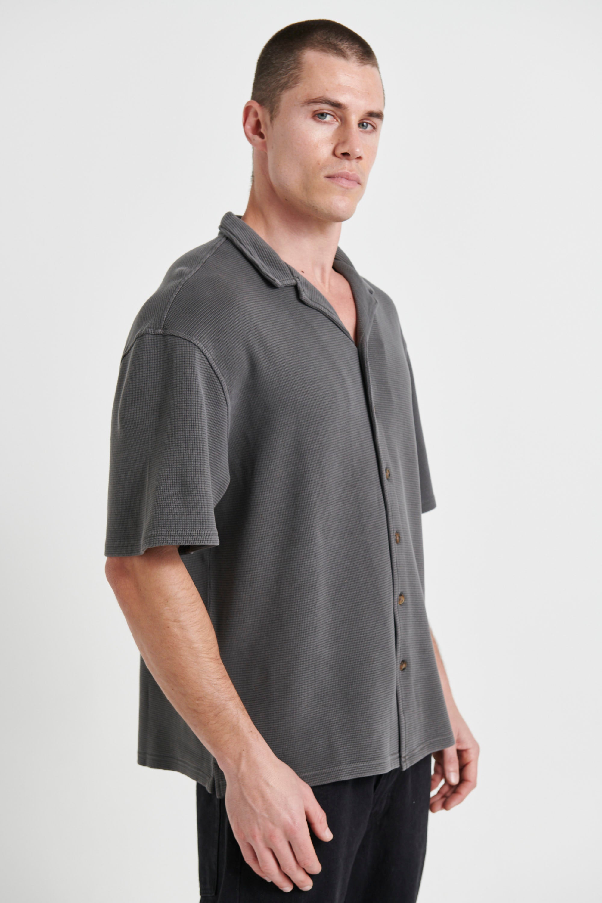 NTH Waffle Shirt Charcoal