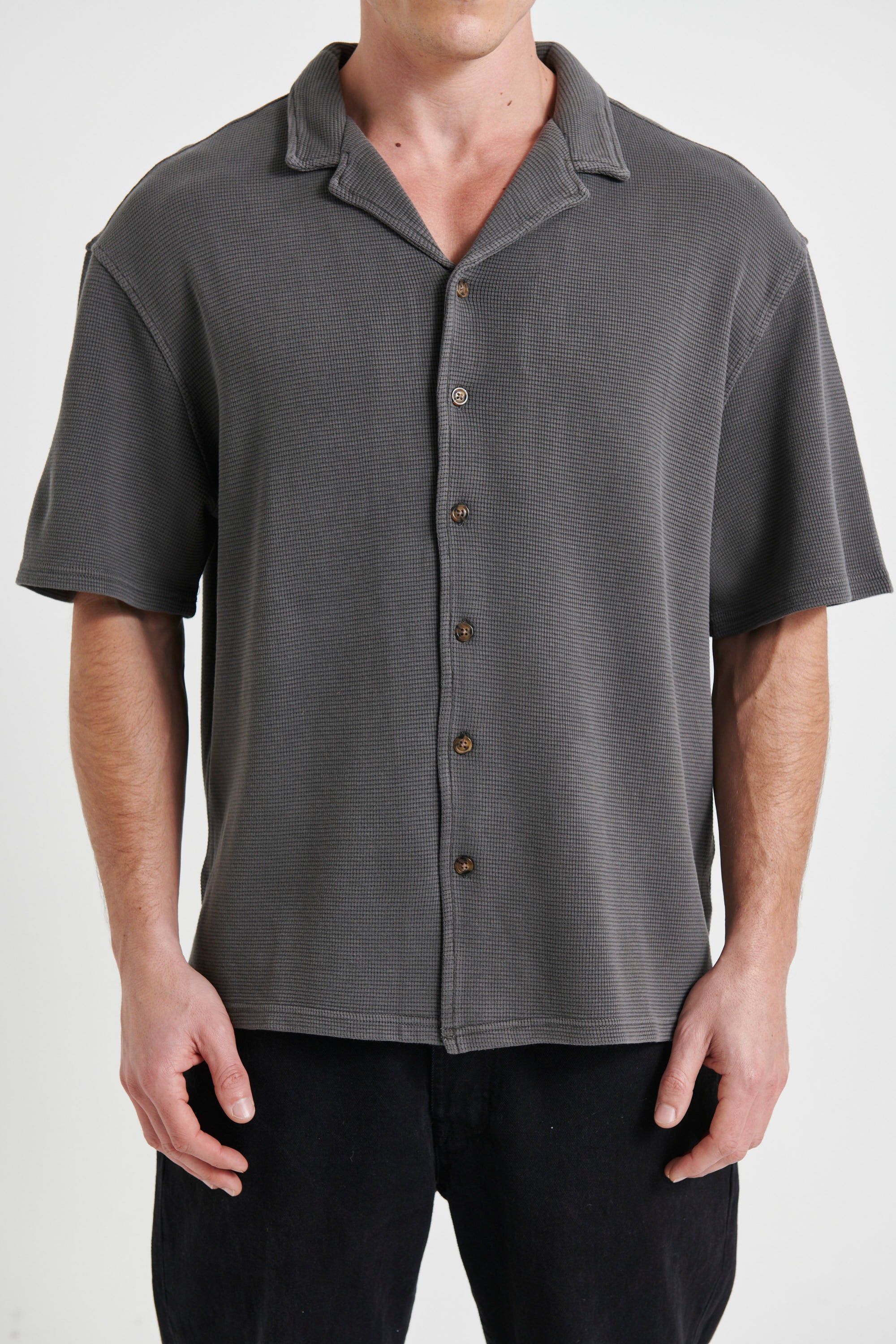 NTH Waffle Shirt Charcoal