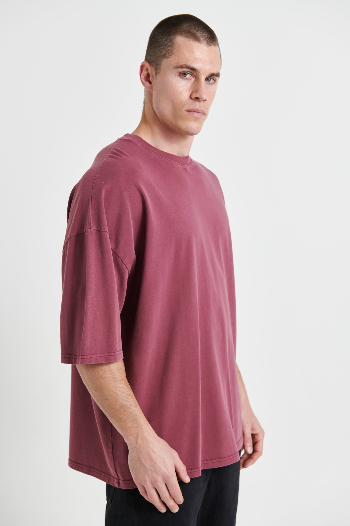 Miller Drop Shoulder Box Tee Carmine