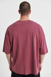 Miller Drop Shoulder Box Tee Carmine