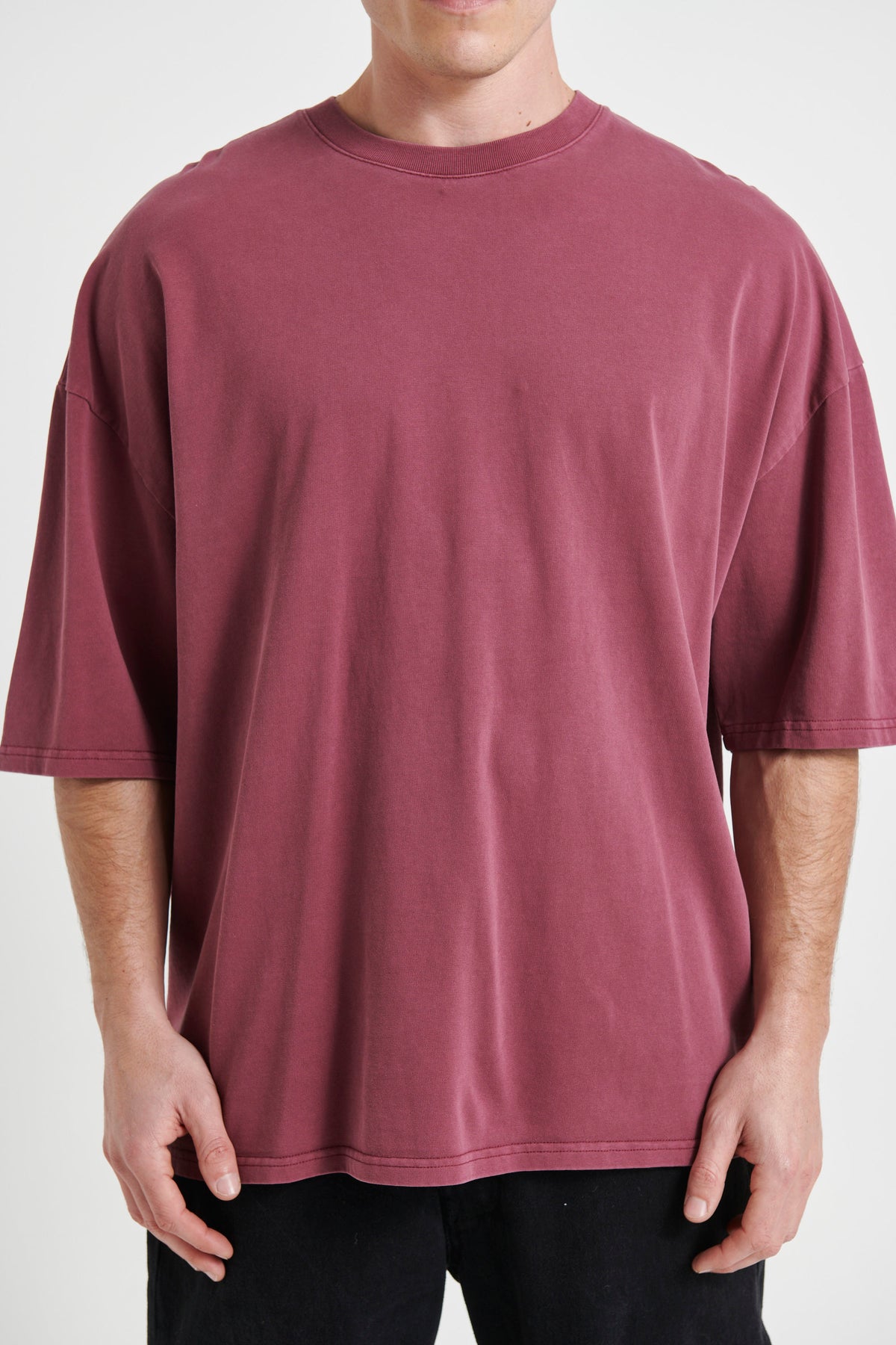 Miller Drop Shoulder Box Tee Carmine