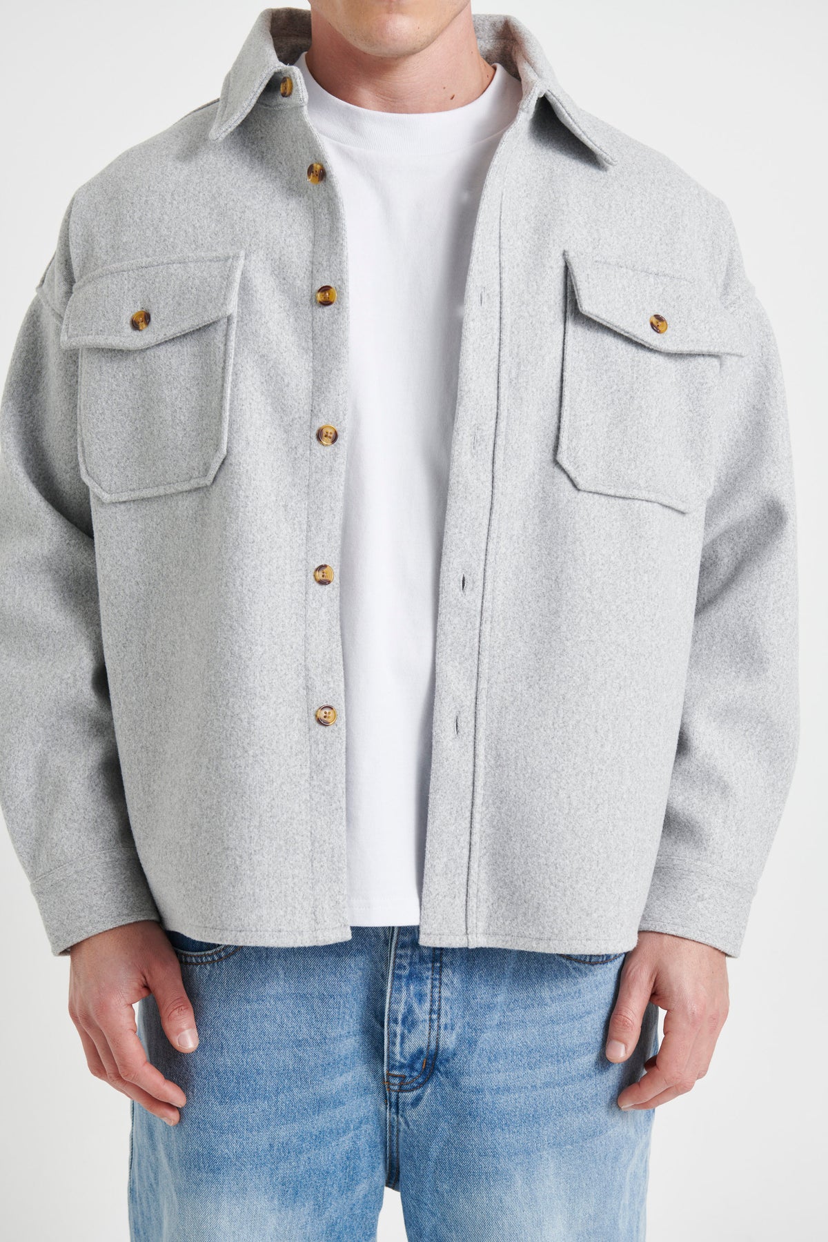 Heavyweight Box Overshirt Grey