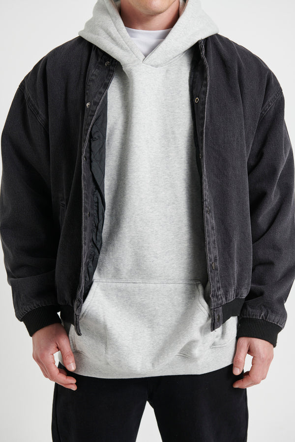 Winter color bomber denim jacket