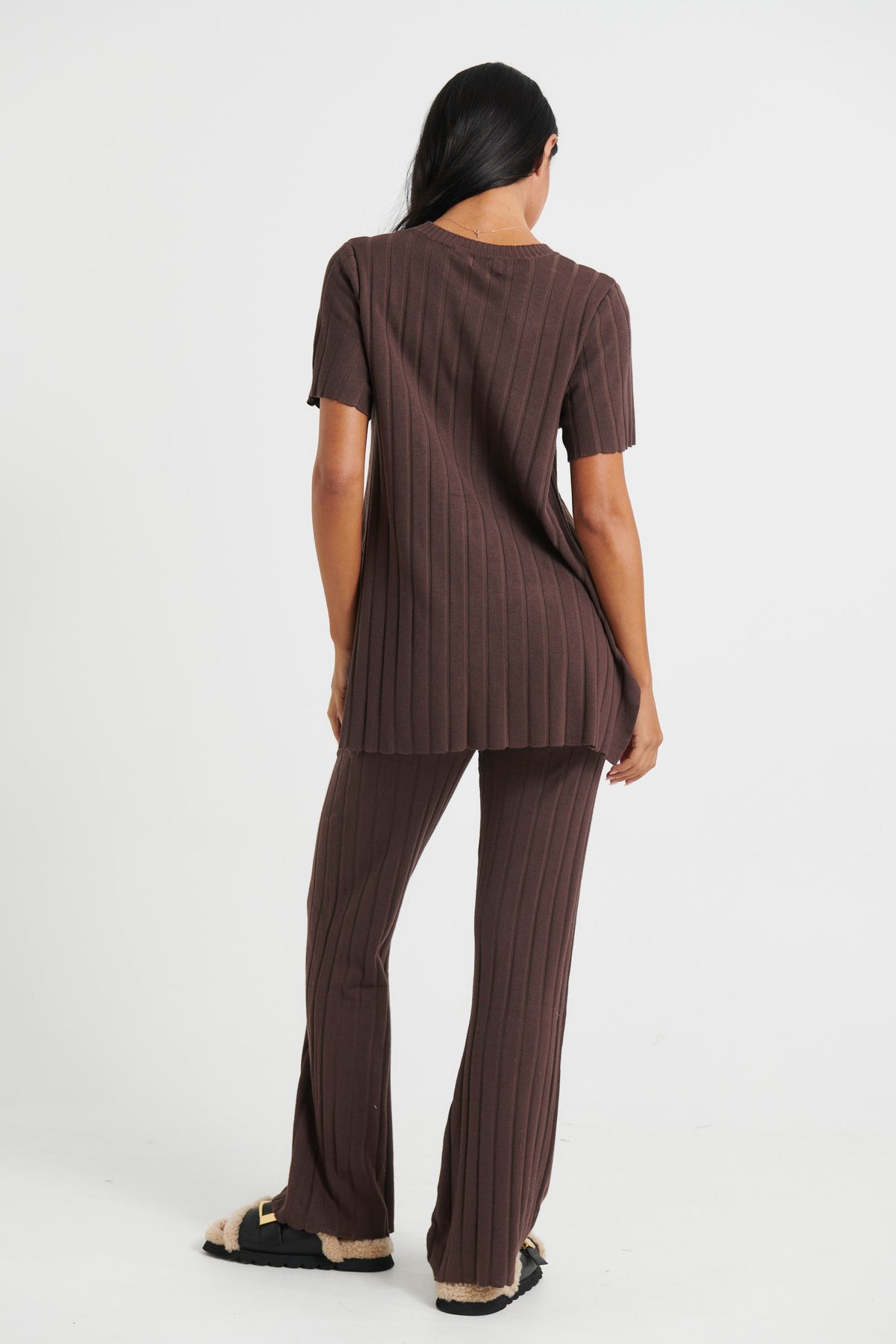 Leighton Ribbed Pant Chocolate