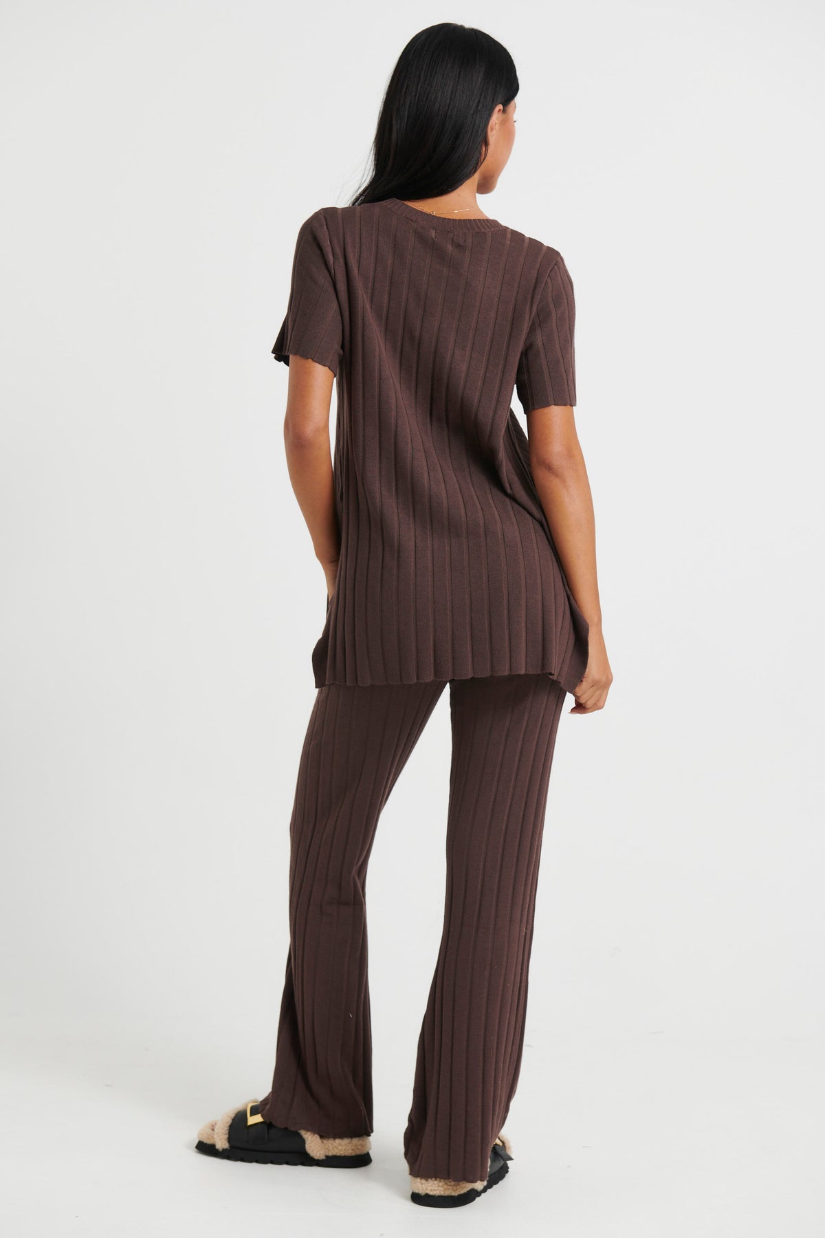 Leighton Ribbed Top Chocolate