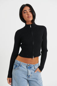 Linden Long Sleeve Top Black - FINAL SALE