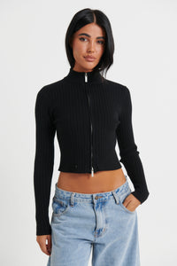 Linden Long Sleeve Top Black - FINAL SALE