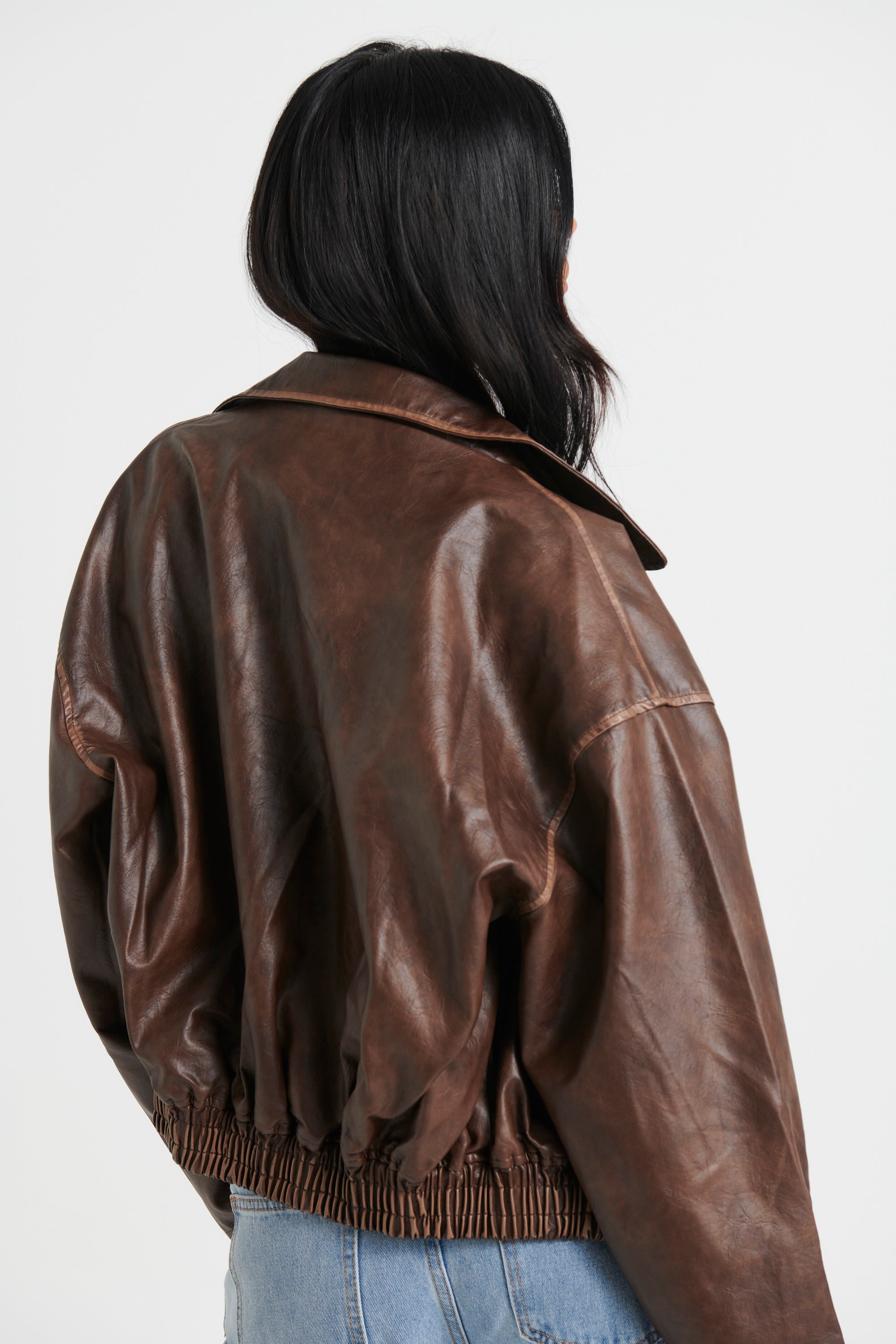 Trista Biker Jacket Brown