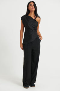 Gracie Draped Top Black