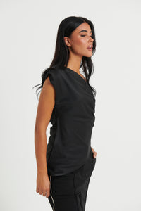 Gracie Draped Top Black