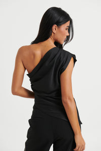 Gracie Draped Top Black