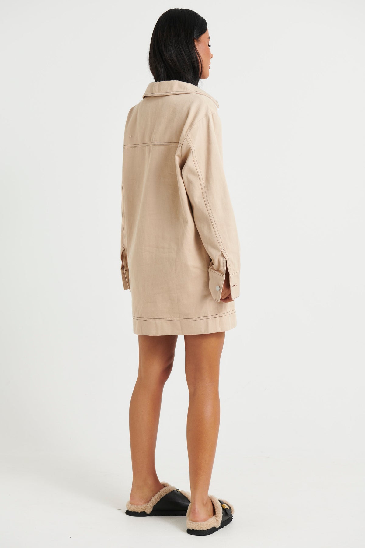 Tara Long Sleeve Dress Stone