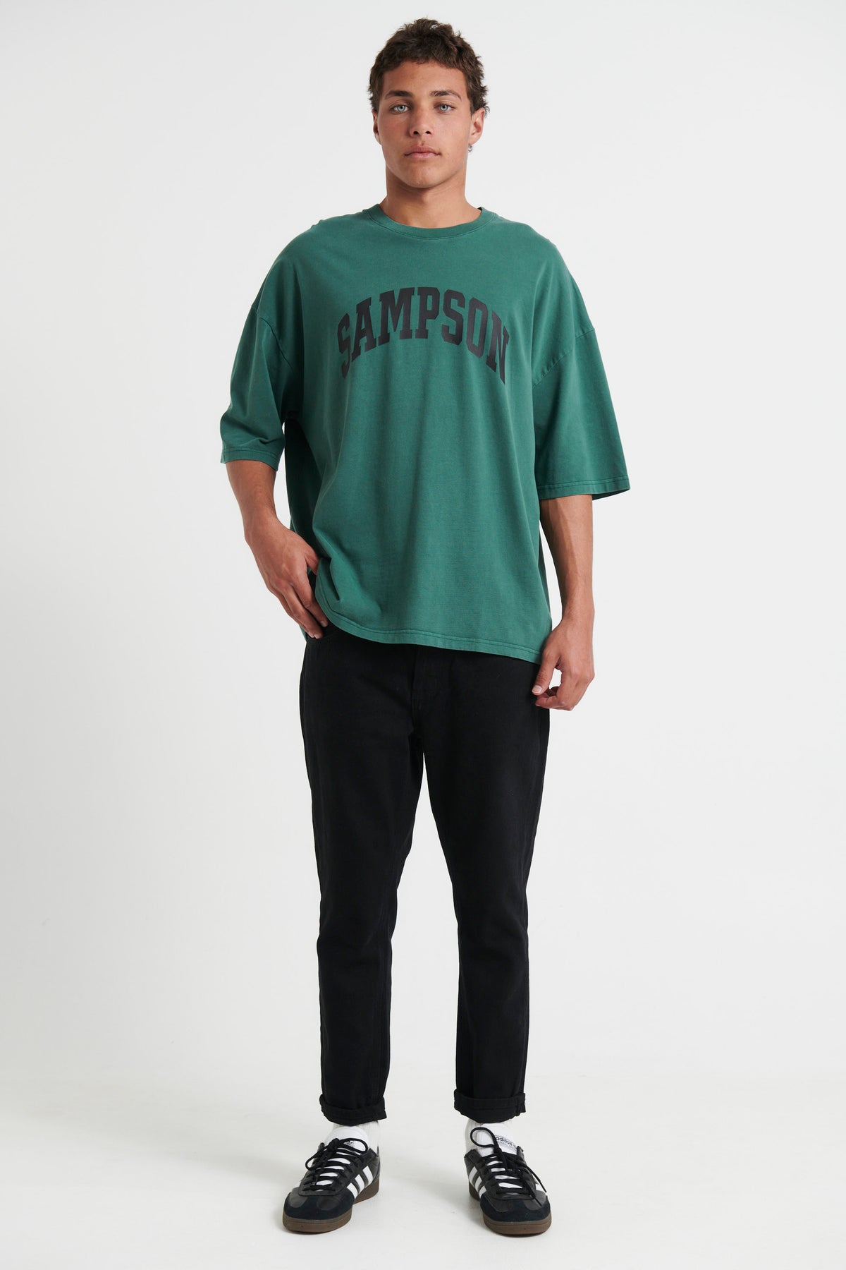 Miller Drop Shoulder Tee Emerald Sampson