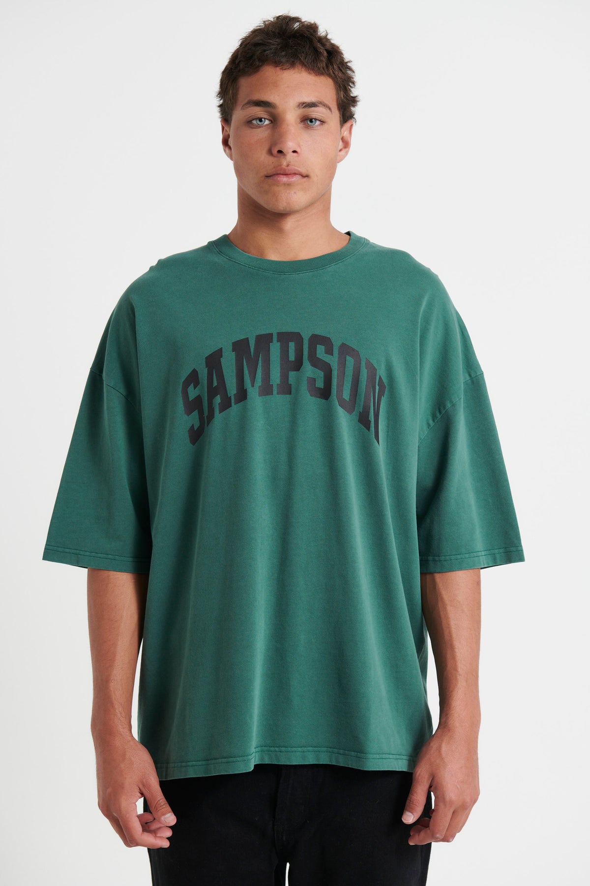 Miller Drop Shoulder Tee Emerald Sampson