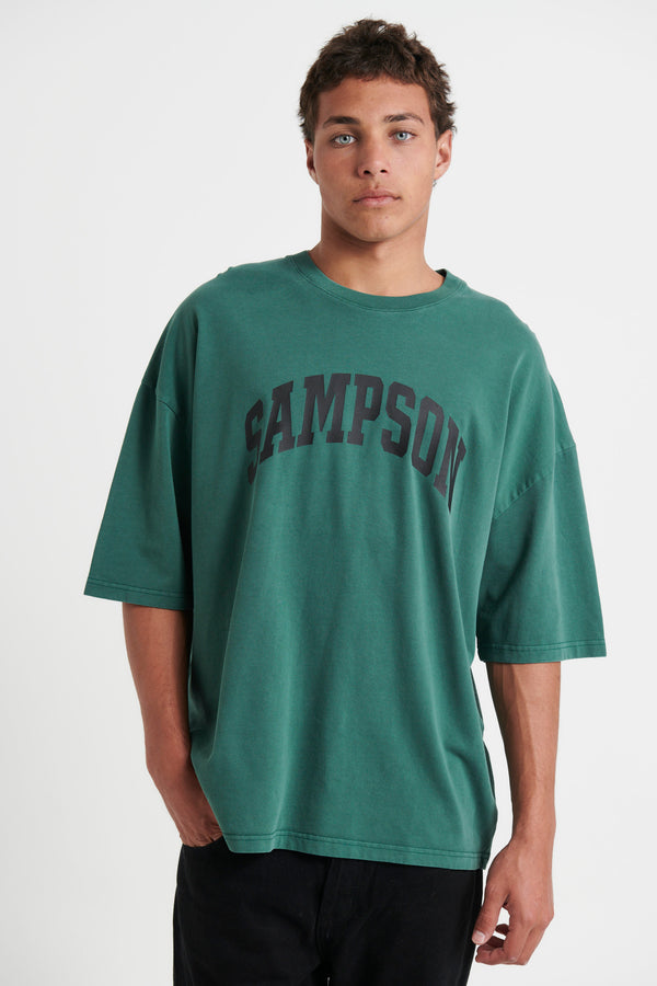 Miller Drop Shoulder Tee Emerald Sampson