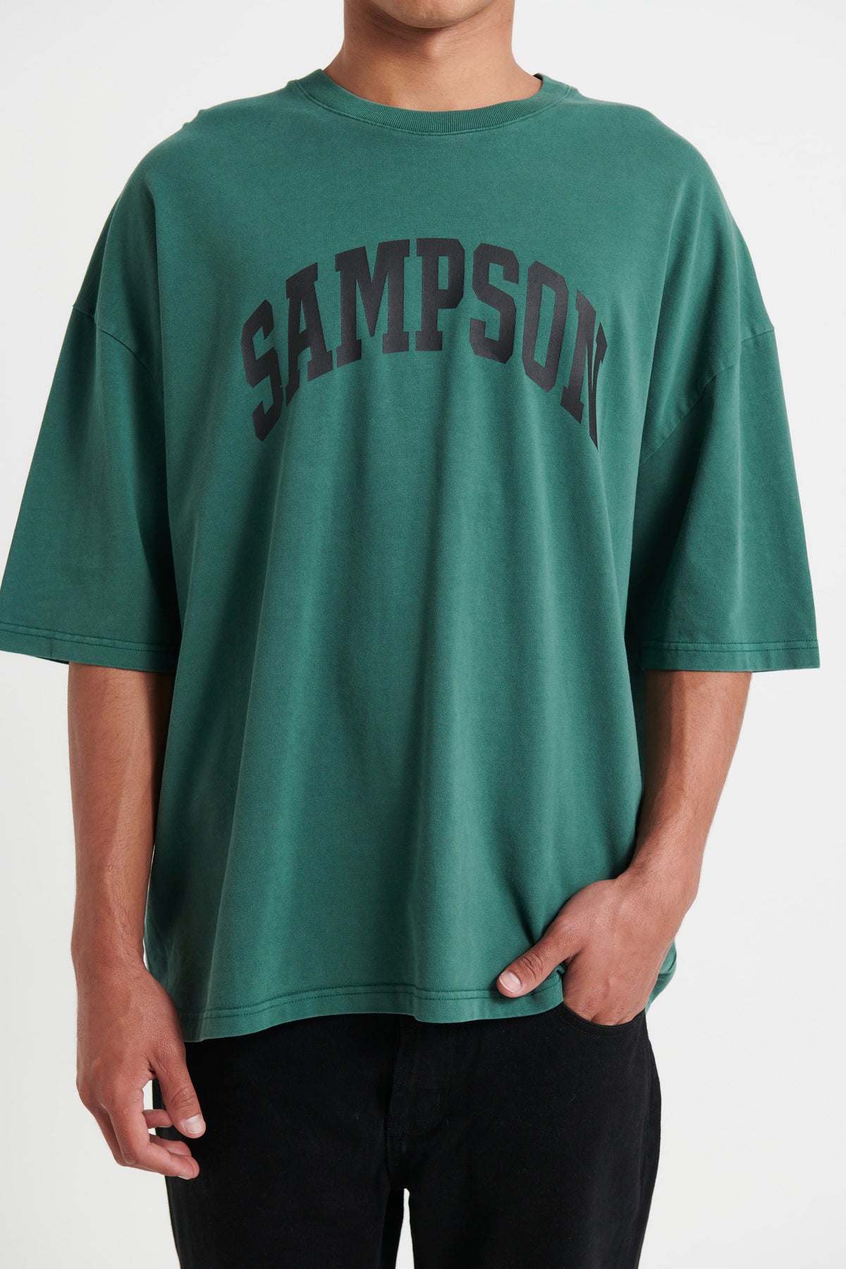 Miller Drop Shoulder Tee Emerald Sampson