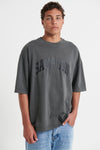 Miller Drop Shoulder Tee Charcoal Sampson