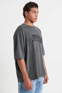 Miller Drop Shoulder Tee Charcoal Sampson