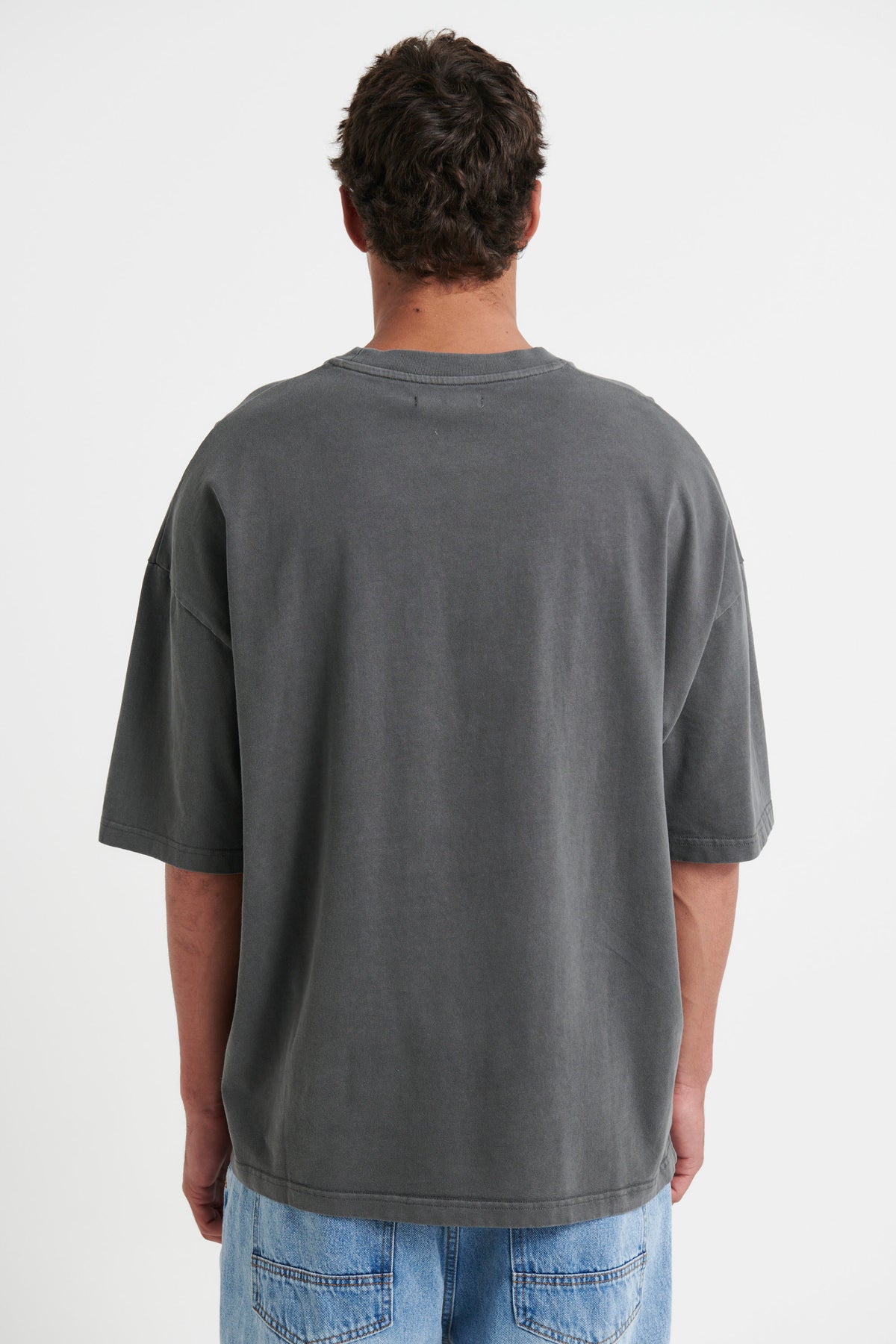 Miller Drop Shoulder Tee Charcoal Sampson