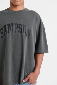 Miller Drop Shoulder Tee Charcoal Sampson