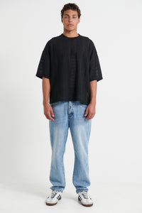 Ottis Knitted Crew Neck Tee Black