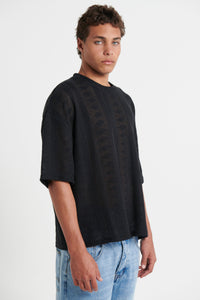 Ottis Knitted Crew Neck Tee Black