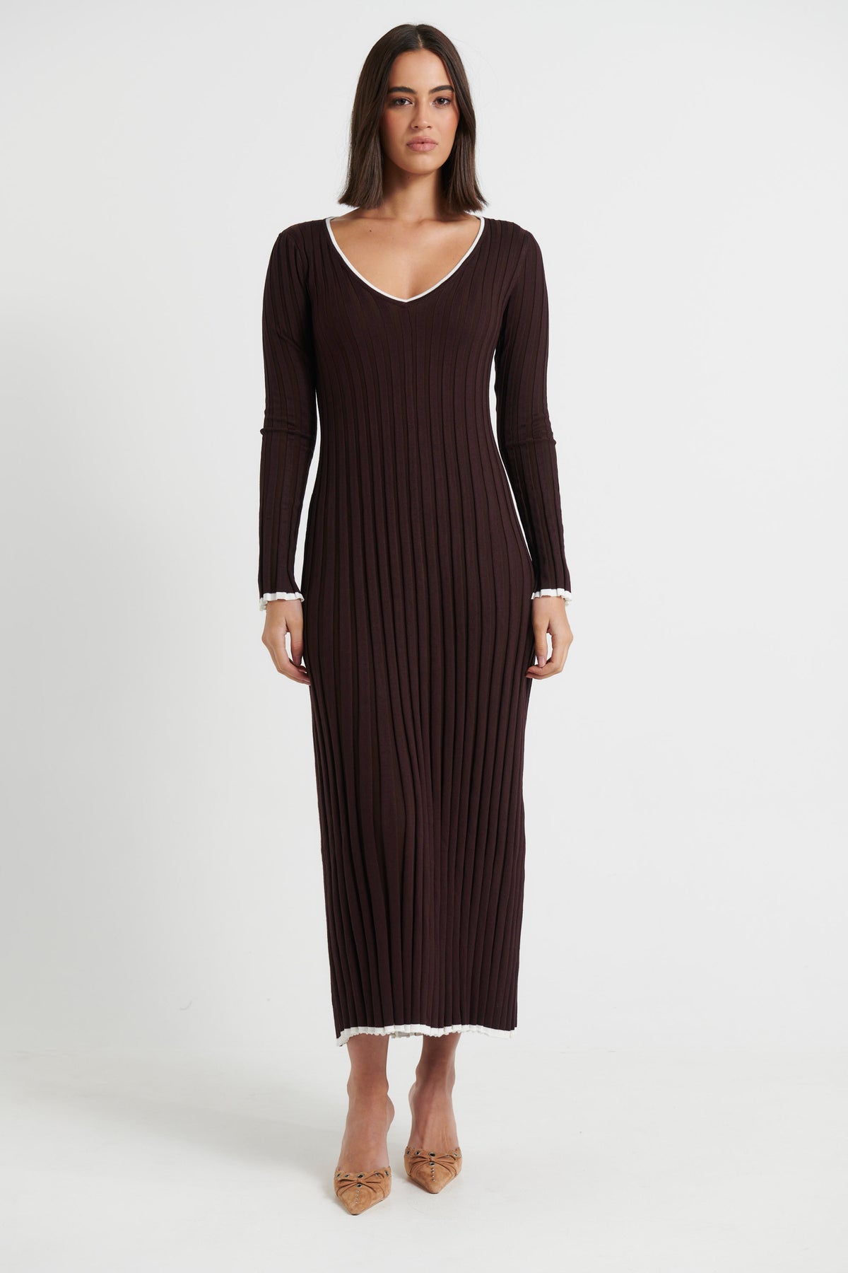 Margo Midi Dress Dark Choc