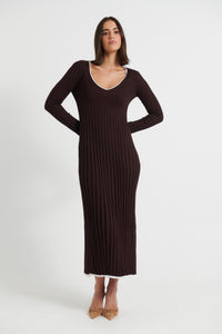 Margo Midi Dress Dark Choc